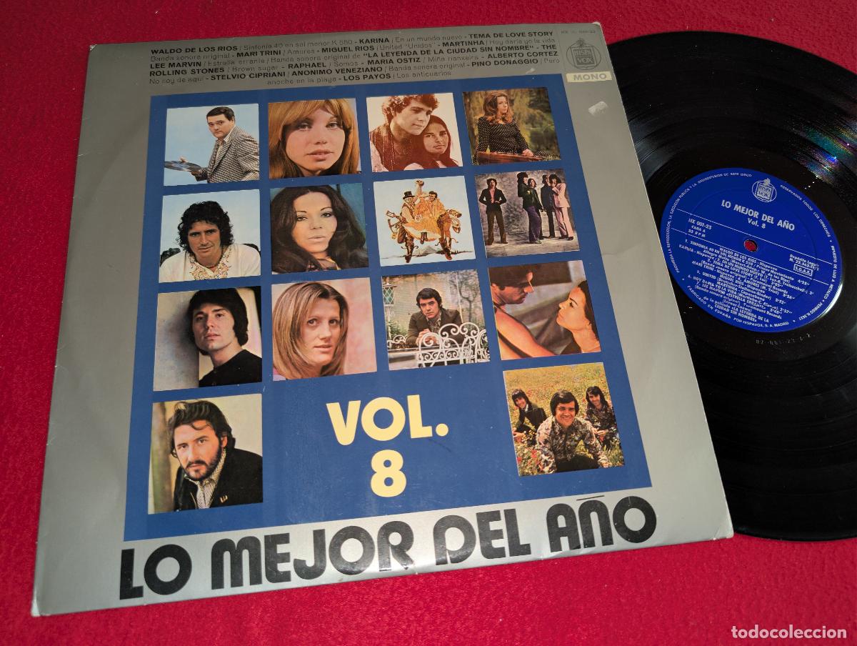 Discos de vinilo: LO MEJOR DEL A&Ntilde;O VOL.8 Karina+Miguel Rios+Rolling Stones+Raphael+Payos+Cortez++ LP 1971 MONO