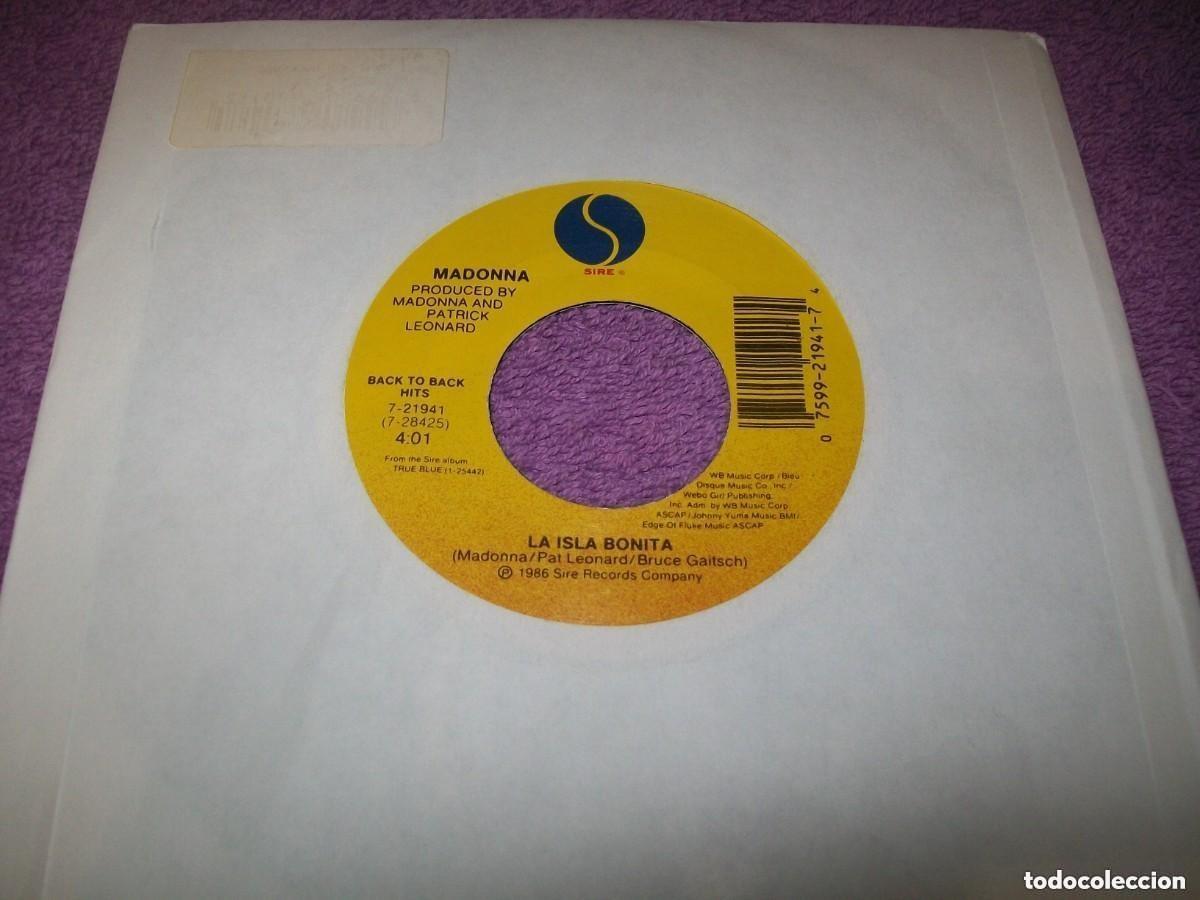 Discos de vinilo: MADONNA - LA ISLA BONITA + OPEN YOUR HEART - TEMAS DE LP BACK TO BACK HITS ..SINGLE IMPOTADO S U.S.A