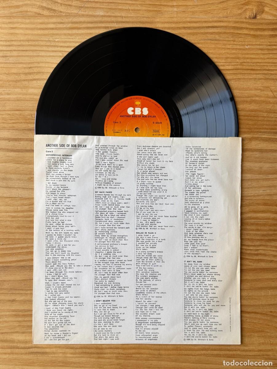 Discos de vinilo: Bob Dylan &ndash; Another Side Of Bob Dylan. Spain 1972 - Foto 2