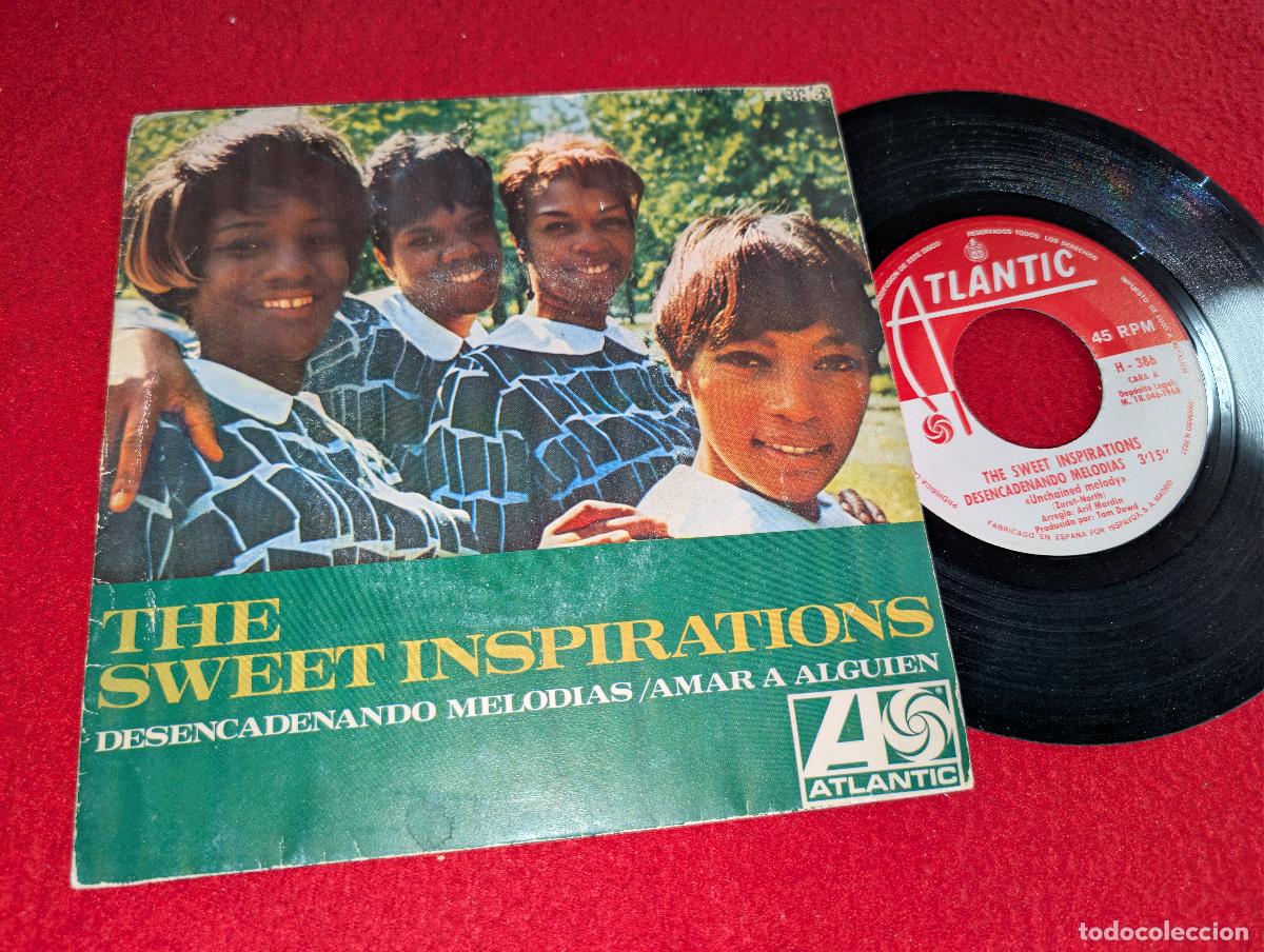 Discos de vinilo: THE SWEET INSPIRATIONS Desencadenando melodias/Amar a alguien 7'' SINGLE 1968 Atlantic ESPA&Ntilde;A SPAIN