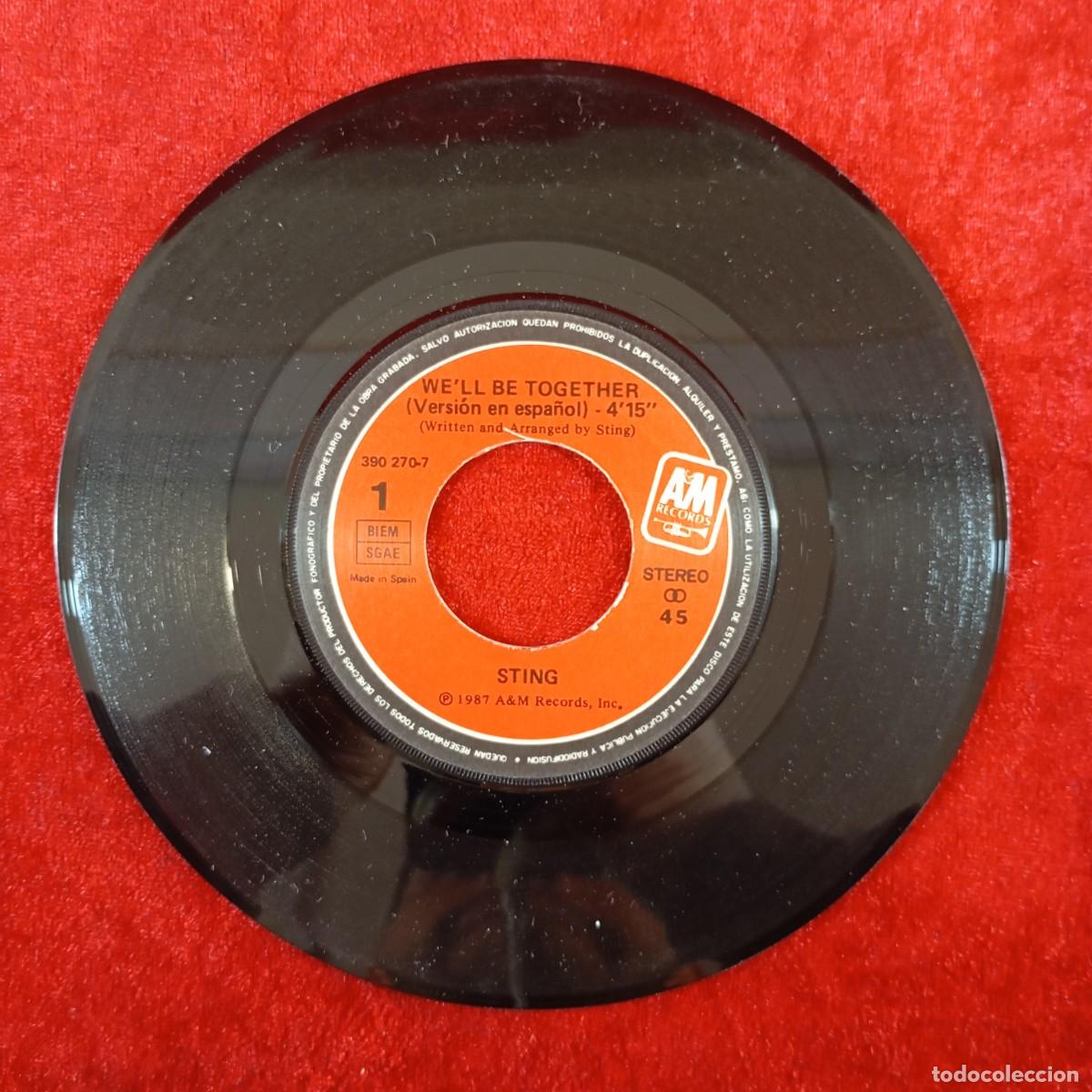 Discos de vinilo: STING - WE WILL BE TOGETHER - VERSION EN ESPA&Ntilde;OL - 390 270-7 - SINGLE - DISCO VINILO / 3860 - Foto 4