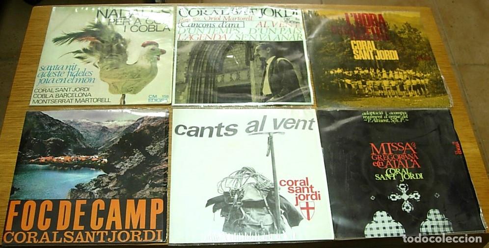 Discos de vinil: Lote 6 EPs 7&rdquo; CORAL SANT JORDI Sellos EDIGSA EDIPHONE 1962-1966 Missa Gregoriana 33rpm + 5