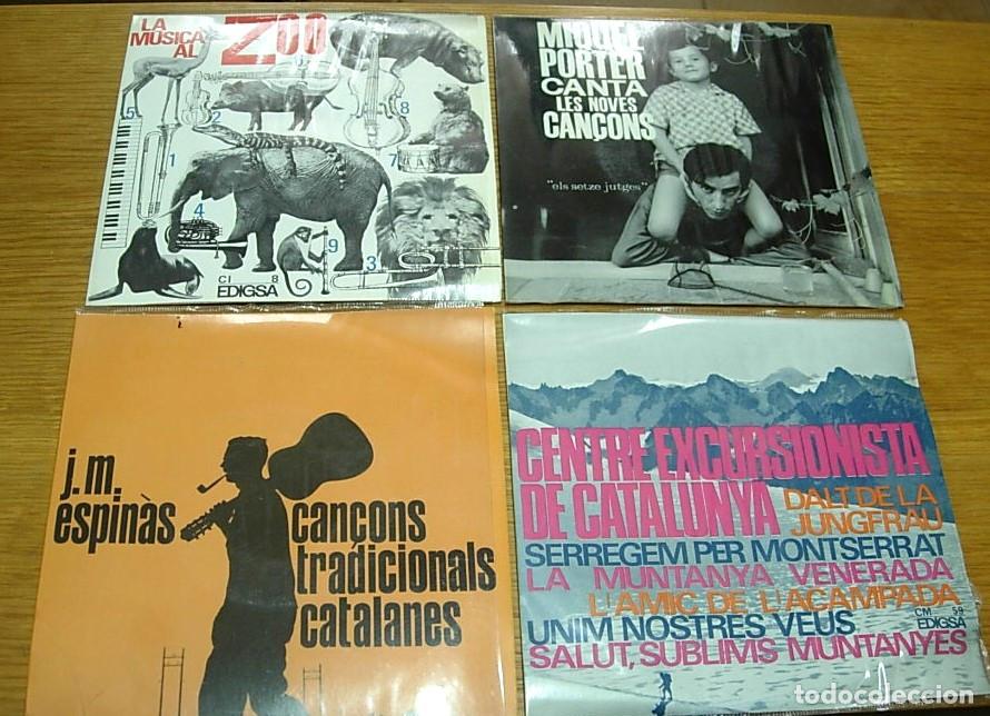 Discos de vinil: Lote 4 EPs 7&rdquo; Sellos EDIGSA EDIPHONE 1962-1965 FOLK CATAL&Agrave; SETZE JUTGES La M&uacute;sica al Zoo 33 rpm + 3