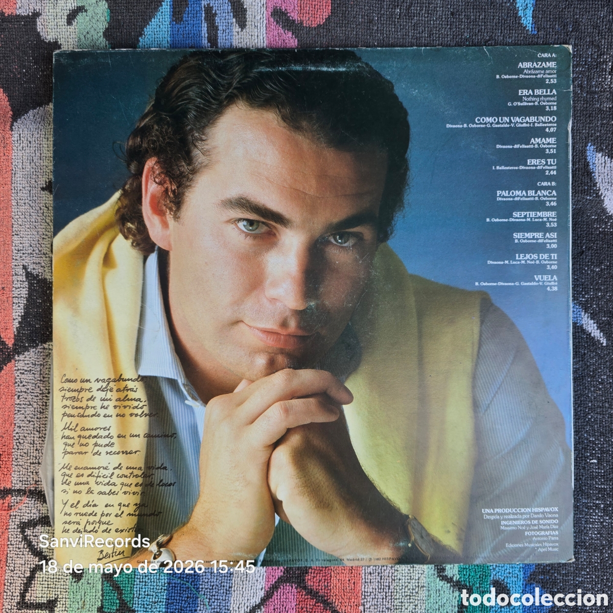 Discos de vinilo: [LP] BERT&Iacute;N OSBORNE: COMO UN VAGABUNDO (HISPAVOX) (1982) - Foto 4