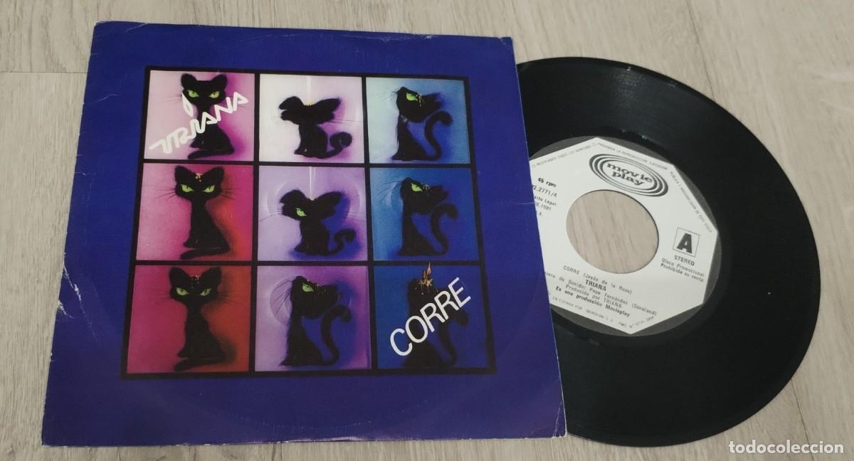 Discos de vinilo: TRIANA - CORRE CORRE ..SINGLE PROMOCIONAL DE 1981 - MOVIEPLAY .. + UN MAL SUE&Ntilde;O - BUEN ESTADO