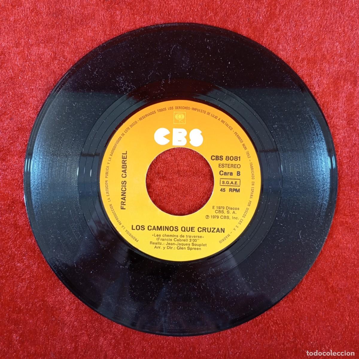 Discos de vinilo: FRANCIS CABREL - CBS 8081 - SINGLE - DISCO VINILO / 3988 - Foto 5
