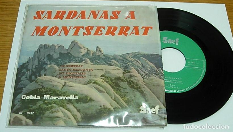 Discos de vinil: COBLA MARAVELLA SARDANAS A MONTSERRAT 7&rdquo; EP 45rpm Sello SAEF 1959 Sardanes Raro !!