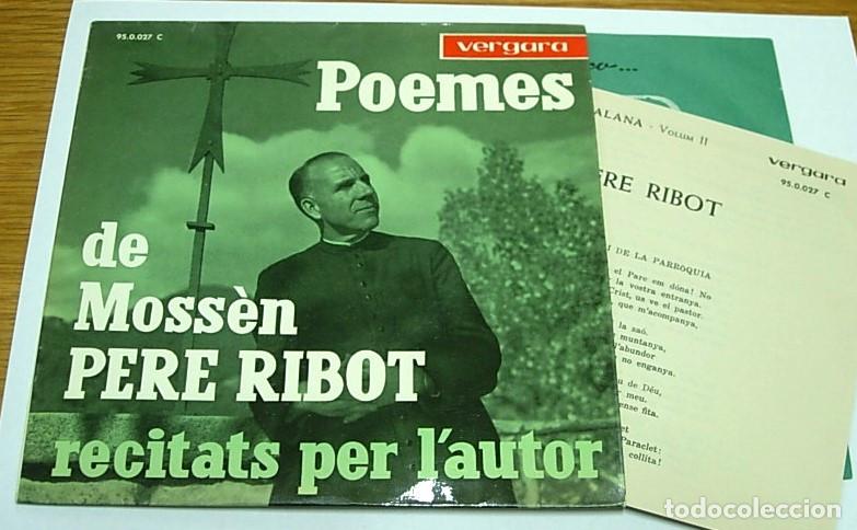 Discos de vinil: Poemes de MOSS&Egrave;N PERE RIBOT recitats per l'Autor 7&rdquo; EP 33rpm Sello VERGARA 1963 Excelente