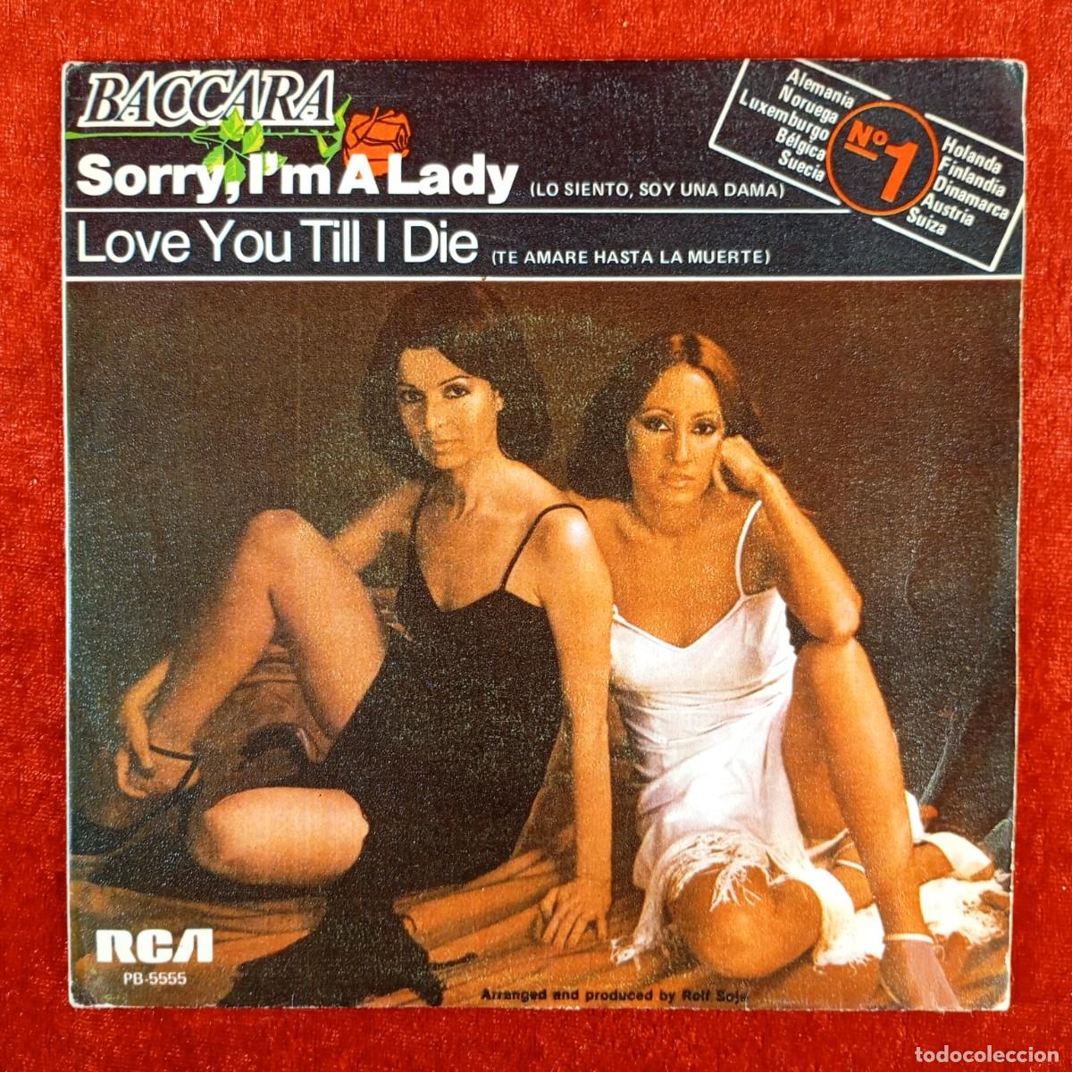 Discos de vinilo: BACCARA - SORRY, I'M A LADY - LOVE YOU TILL I DIE - PB-5555 - SINGLE - DISCO VINILO / 3995