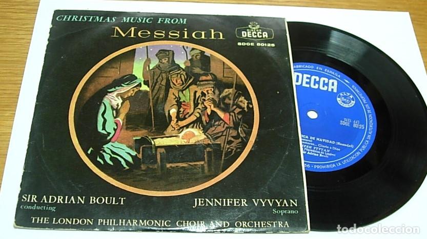 Discos de vinil: THE LONDON PHILHARMONIC CHOIR AND ORCHESTRA 7&rdquo; EP 45rpm CHRISTMAS MUSIC FROM MESSIAH 1958 Muy Raro!!