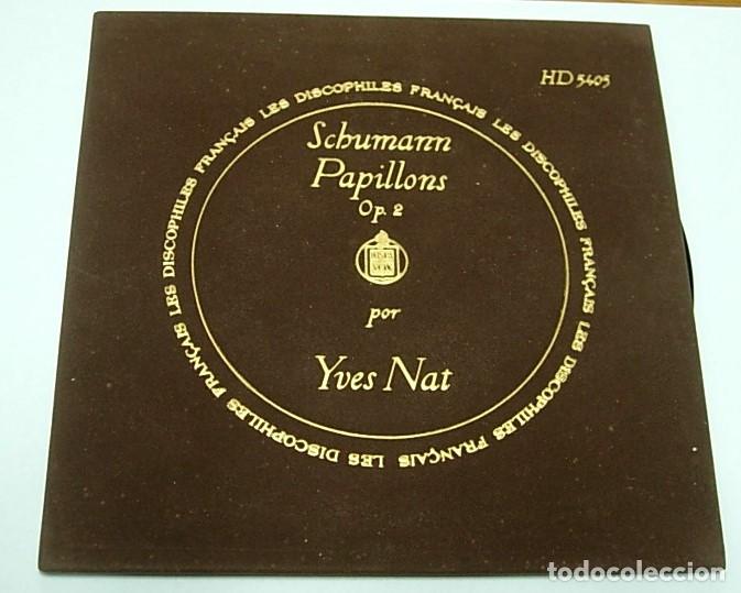 Discos de vinil: SCHUMANN PAPILLONS Op. 2 por YVES NAT 7&rdquo; Single 33rpm Hispavox anterior a 1958 portada terciopelo