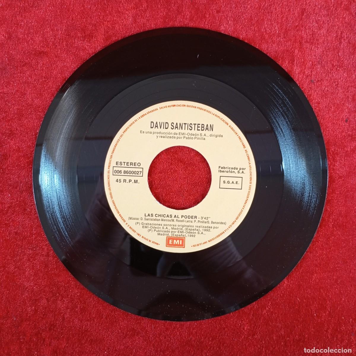 Discos de vinilo: DAVID SANTISTEBAN - LAS CHICAS AL PODER - 006 8600027 - SINGLE - DISCO VINILO / 4052 - Foto 5