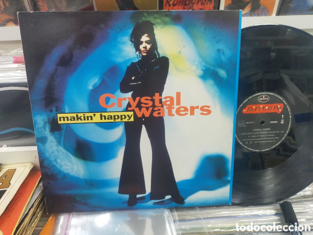 Discos de vinilo: Crystal waters maxi makin' Happy 1991