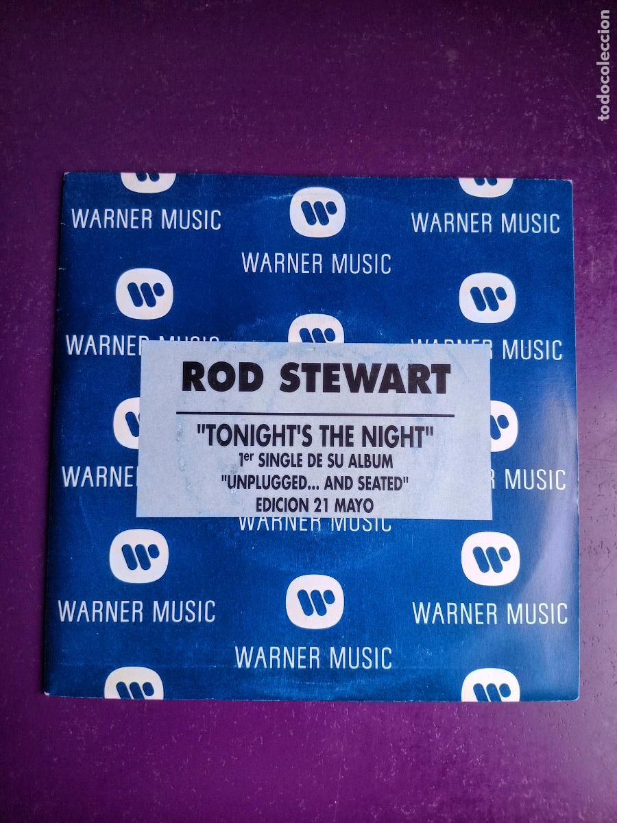 Discos de vinilo: Rod Stewart &ndash; Tonight's The Night - Sg WARNER 1993 PROMO - ROCK 70'S