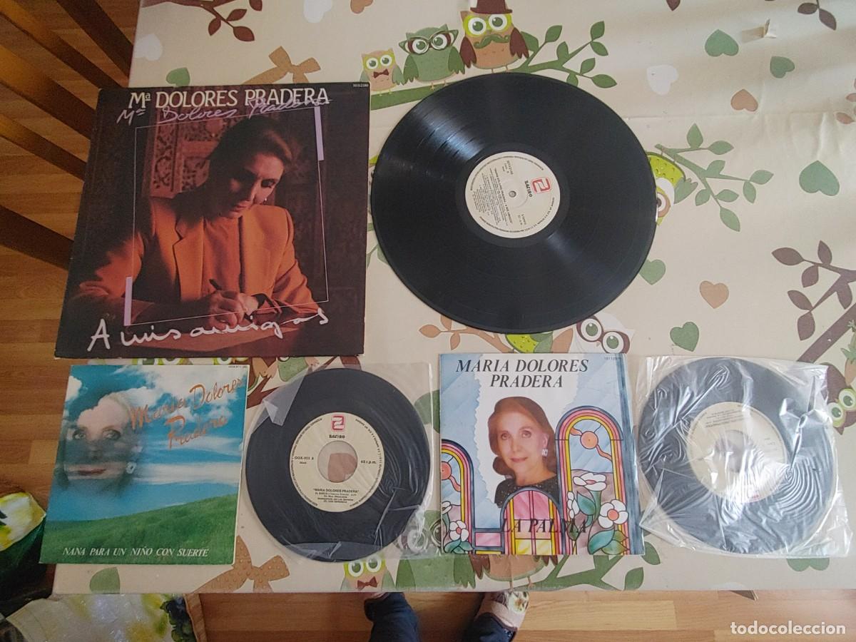 Discos de vinilo: maria dolores pradera,lote de 1 lp+2 singles