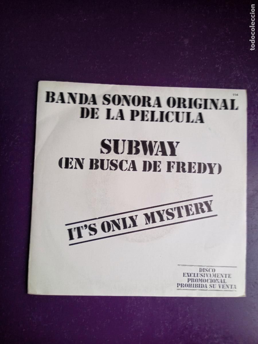 Discos de vinilo: Eric Serra &lrm;&ndash; It's Only Mistery - Sg HISPAVOX 1986 PROMO - BSO CINE - Subway, En Busca De Fredy)