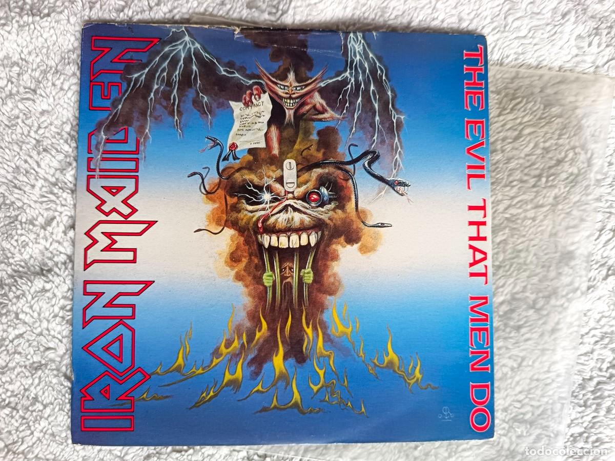 Discos de vinilo: IRON MAIDEN - The Evil that Men do. Vinilo 7p. - Foto 4