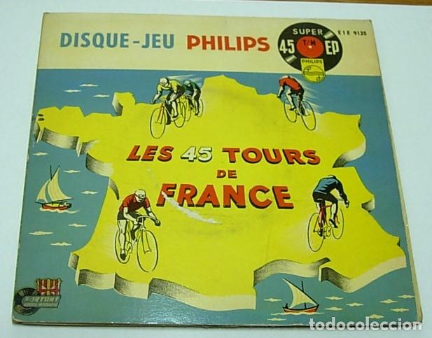 Disques de vinyle: LES 45 TOURS DE FRANCE 7&rdquo; Single 45rpm DISQUE-JEU DISCO JUEGO TOUR FRANCIA Completo 1958 Muy Raro!!
