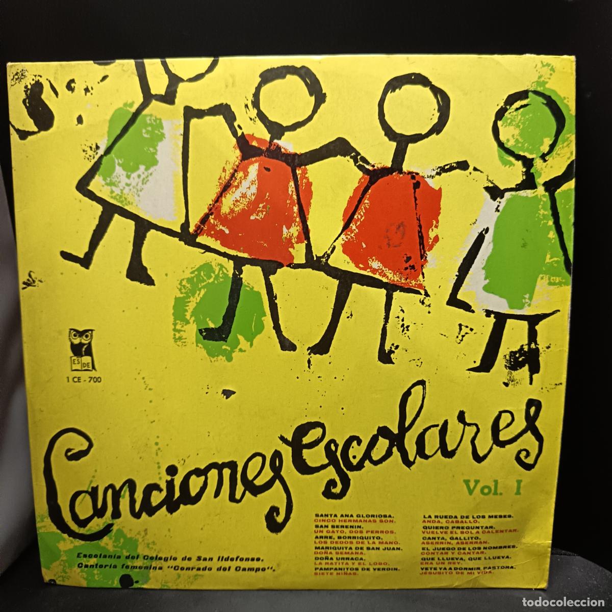 Discos de vinilo: Canciones Escolares Infatiles. Escolania del Colegio de San Ildefonso. LP Contiene partituras