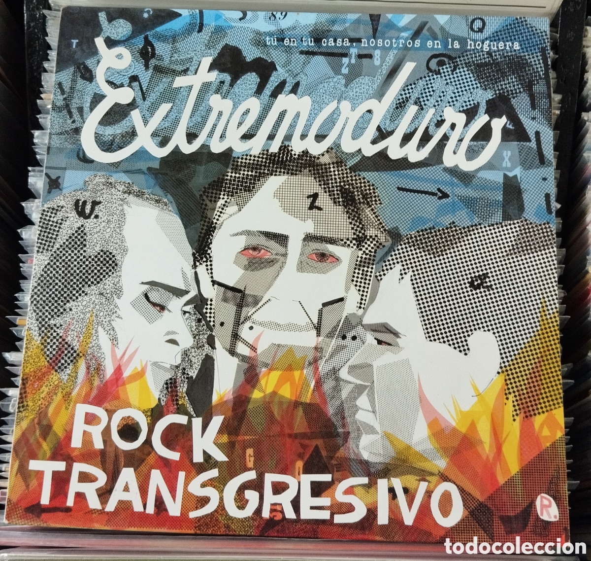 Discos de vinilo: Extremoduro - T&uacute; en tu casa, Nosotros en la hoguera. LP (Avispa - 1989) RAR&Iacute;SIMO !!