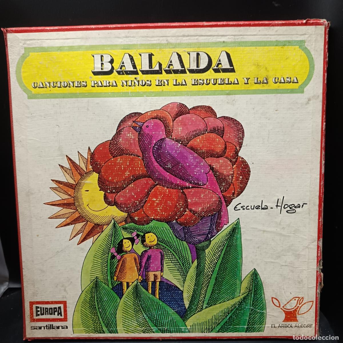 Discos de vinilo: Balada, Canciones para ni&ntilde;os en la escuela y la casa. CAJA 2LPs y LIBRO.