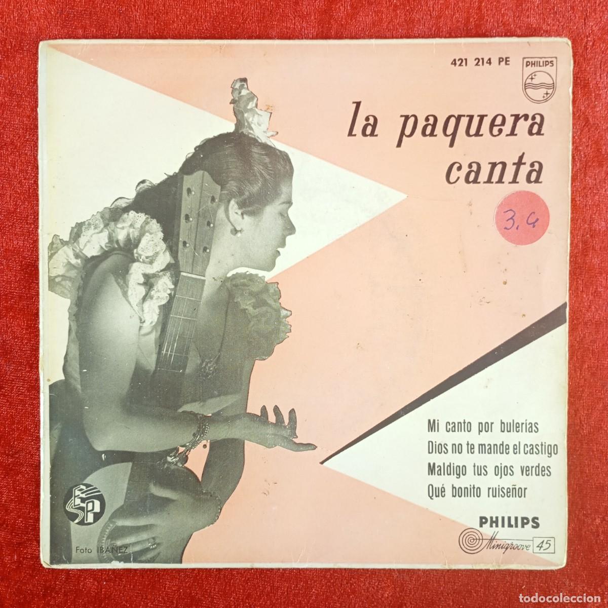 Discos de vinilo: LA PAQUERA CANTA - 421 214 PE - SINGLE - DISCO VINILO / 4157