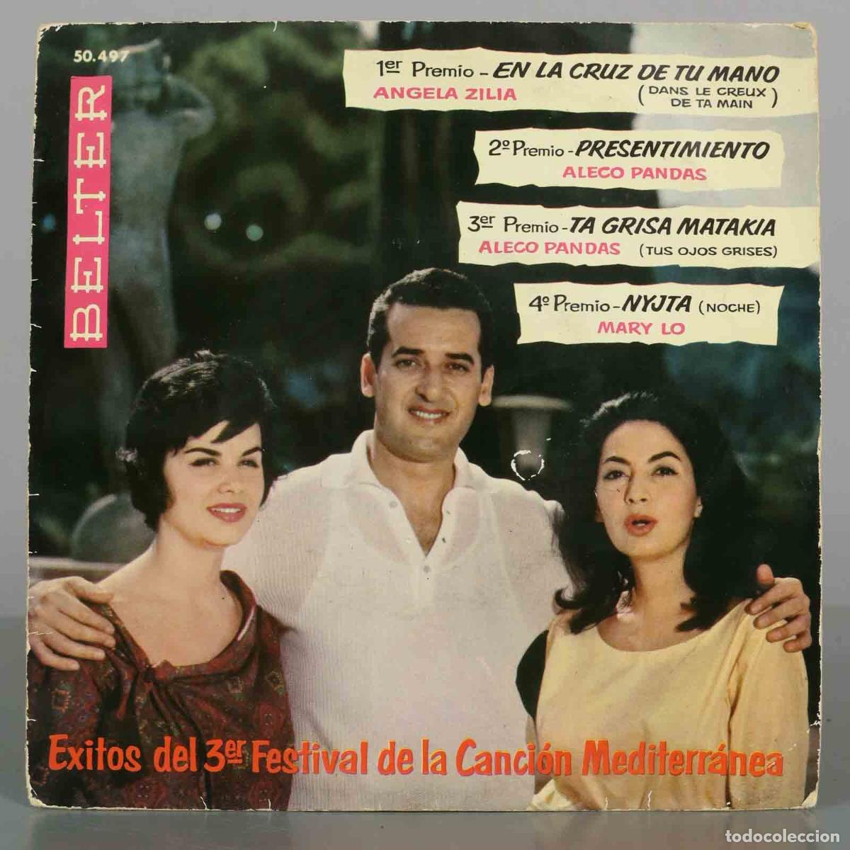 Discos de vinilo: EP. Exitos del 3er Festival de la Canci&oacute;n Mediterr&aacute;nea - Aleco Pandas, Angela Zilia, Mary Lo
