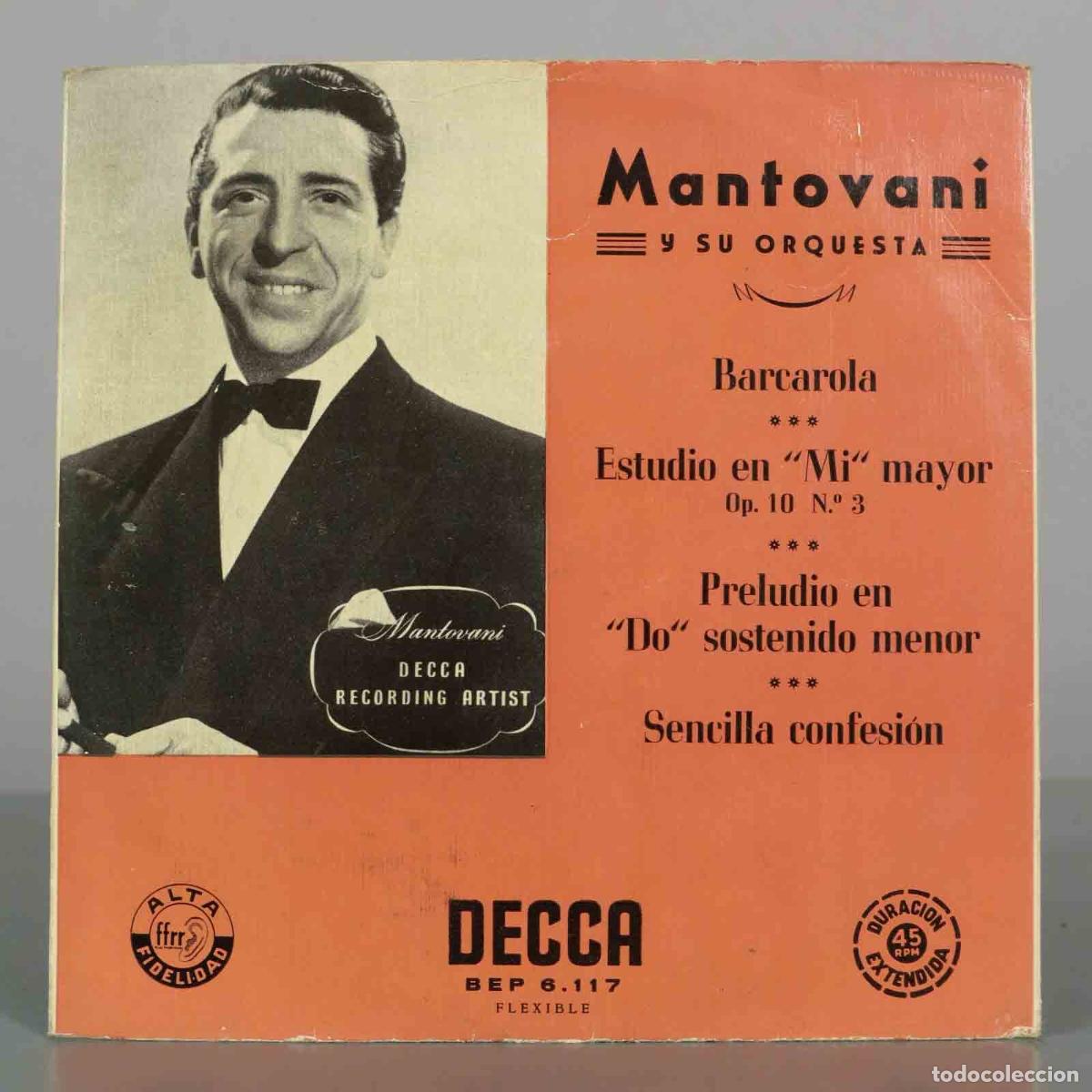Discos de vinilo: EP. Barcarola - Mantovani y su Orquesta
