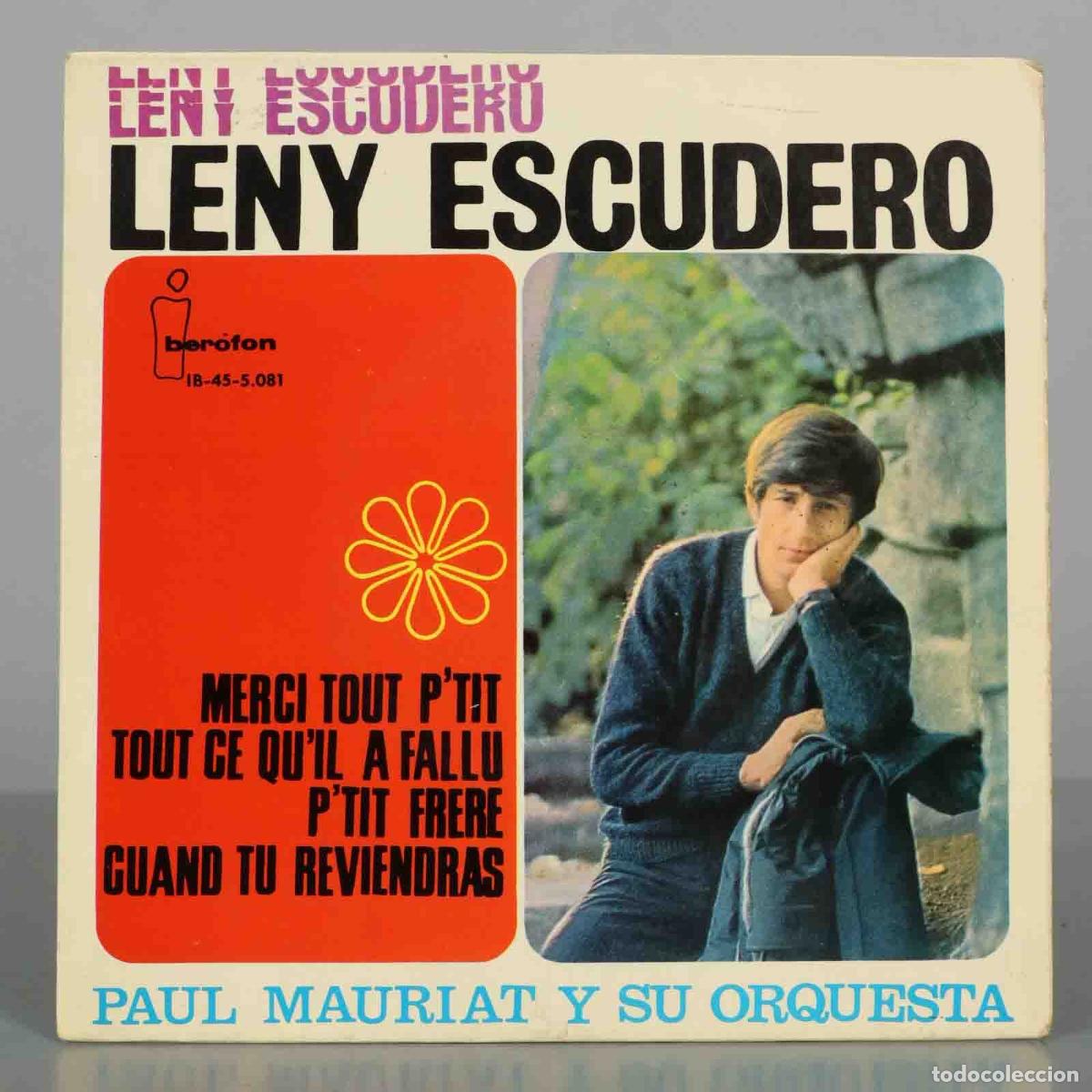 Discos de vinilo: EP. Merci tout p&acute;tit - Tout ce qu&acute;il a fallu - P&acute;tit fr&egrave;re - Quand tu reviendras - Leny Escuder