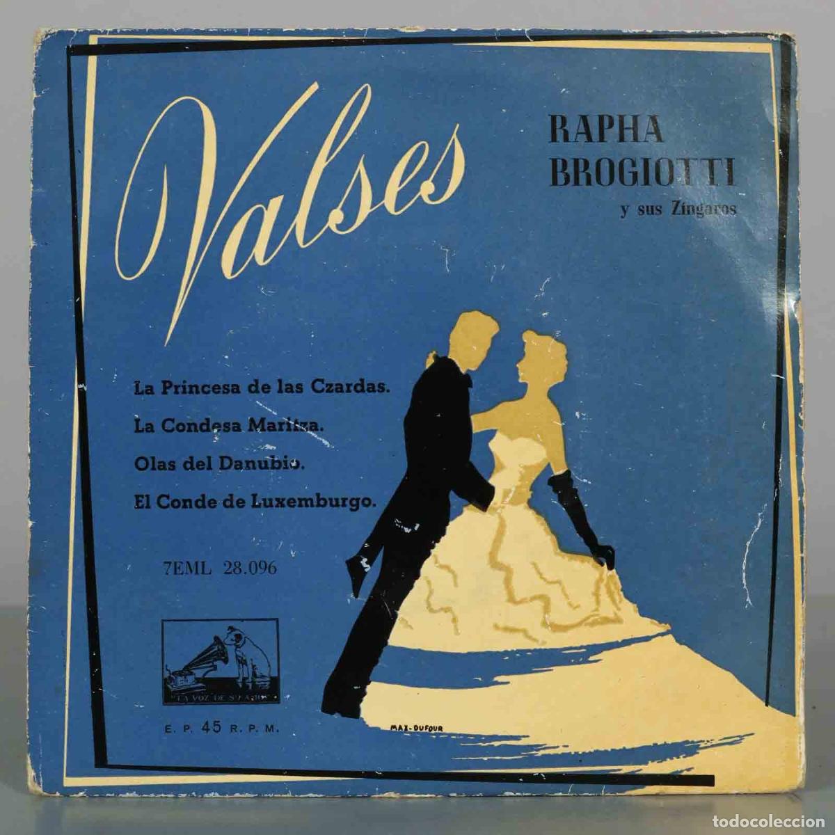 Discos de vinilo: EP. Valses - Rapha Brogiotti y sus Z&iacute;ngaros - La Voz de su Amo