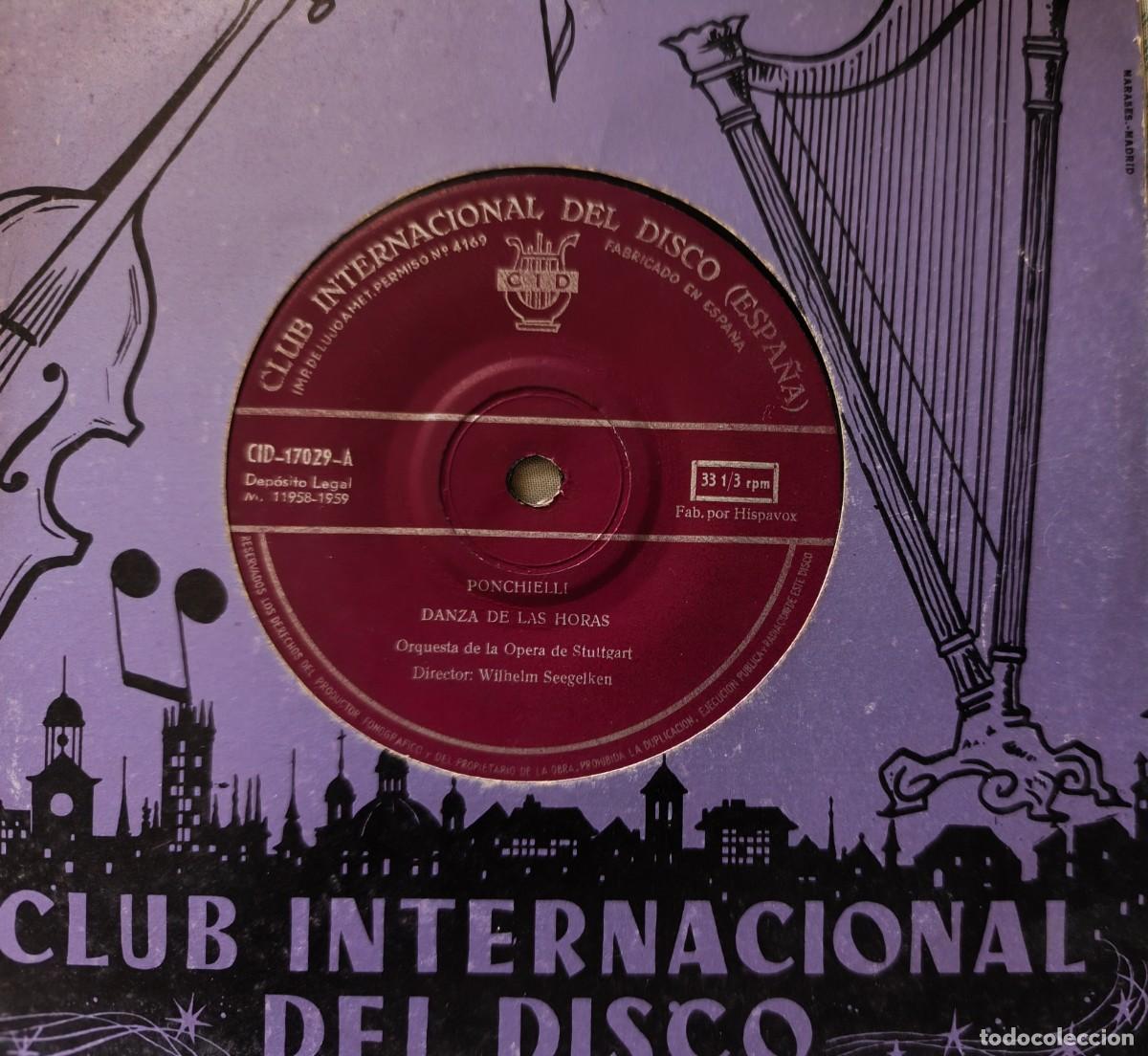 Discos de vinilo: Club Internacional del Disco: Danza de las Horas / Vals de las Flores/Vals Melanc&oacute;lico