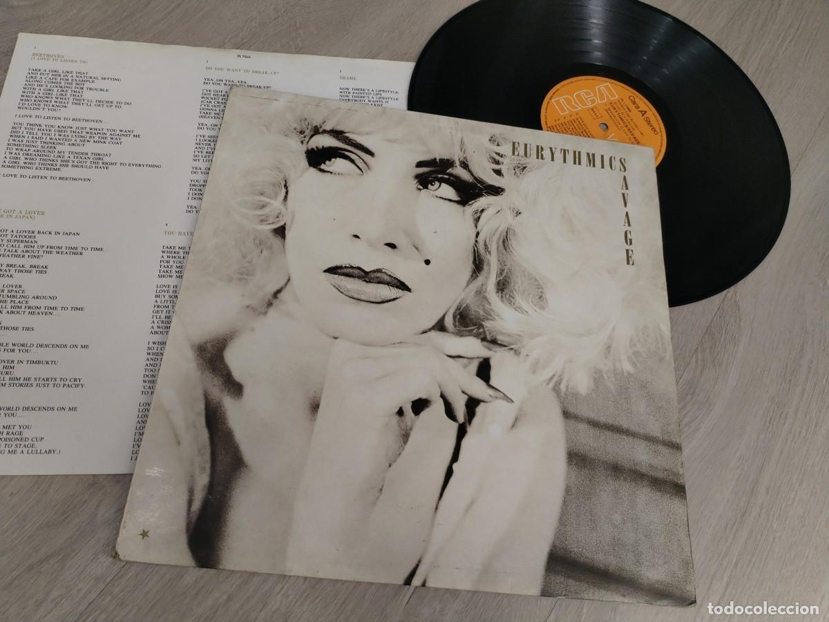 Discos de vinilo: EURYTHMICS - SAVAGE ..LP DE RCA DE 1987 - CON LETRAS - EDICION ORIGINAL ESPA&Ntilde;OLA