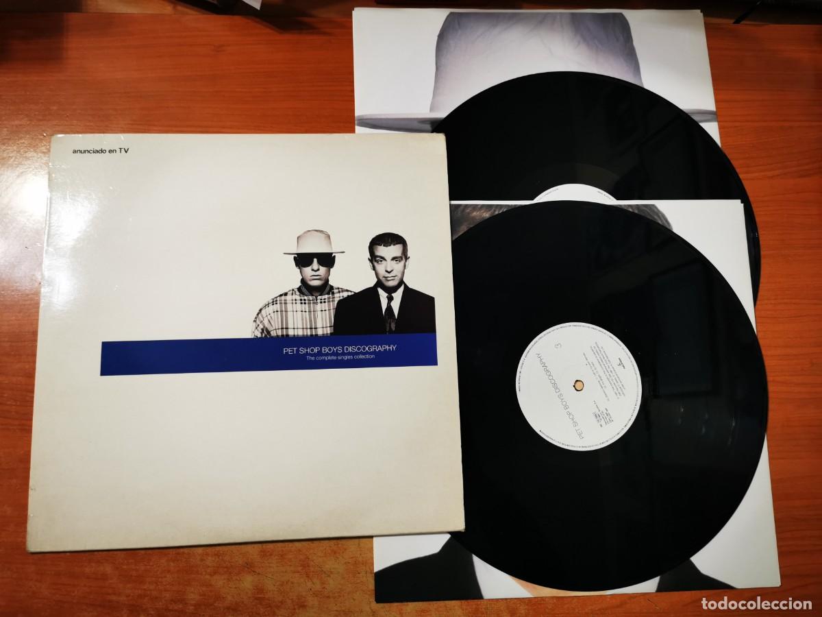 Discos de vinilo: PET SHOP BOYS Discography 2 LP VINILO DEL A&Ntilde;O 1991 ESPA&Ntilde;A CON ENCARTE CONTIENE 18 TEMAS