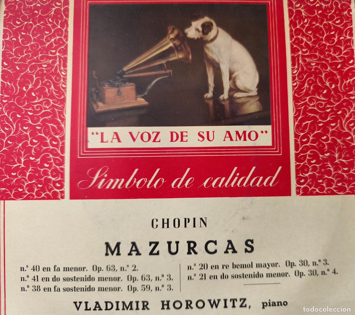 Discos de vinilo: La voz de su amo: Mazurcas Chopin