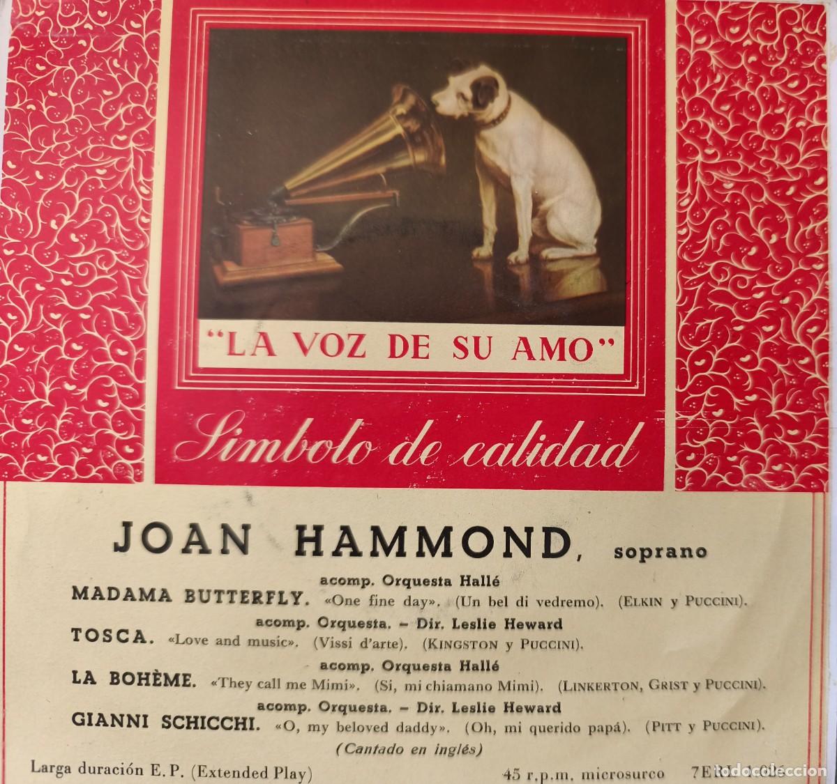 Discos de vinilo: La voz de su amo: Joan Hammond
