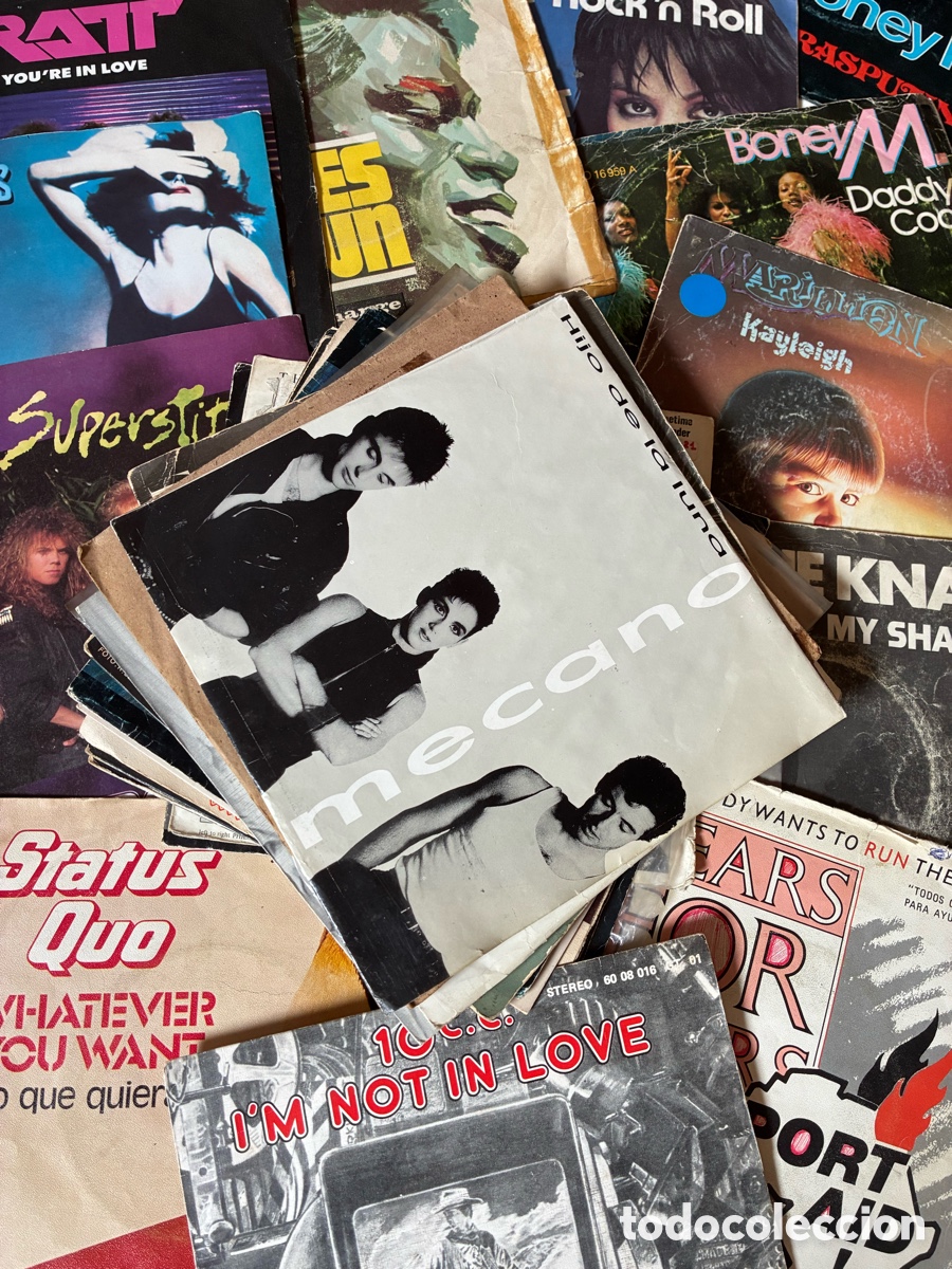 Discos de vinilo: Gran Lote 28 Discos de Vinilo 7&rdquo; Mecano Scorpions Boney M James Brown Tears For Fears Status Quo etc