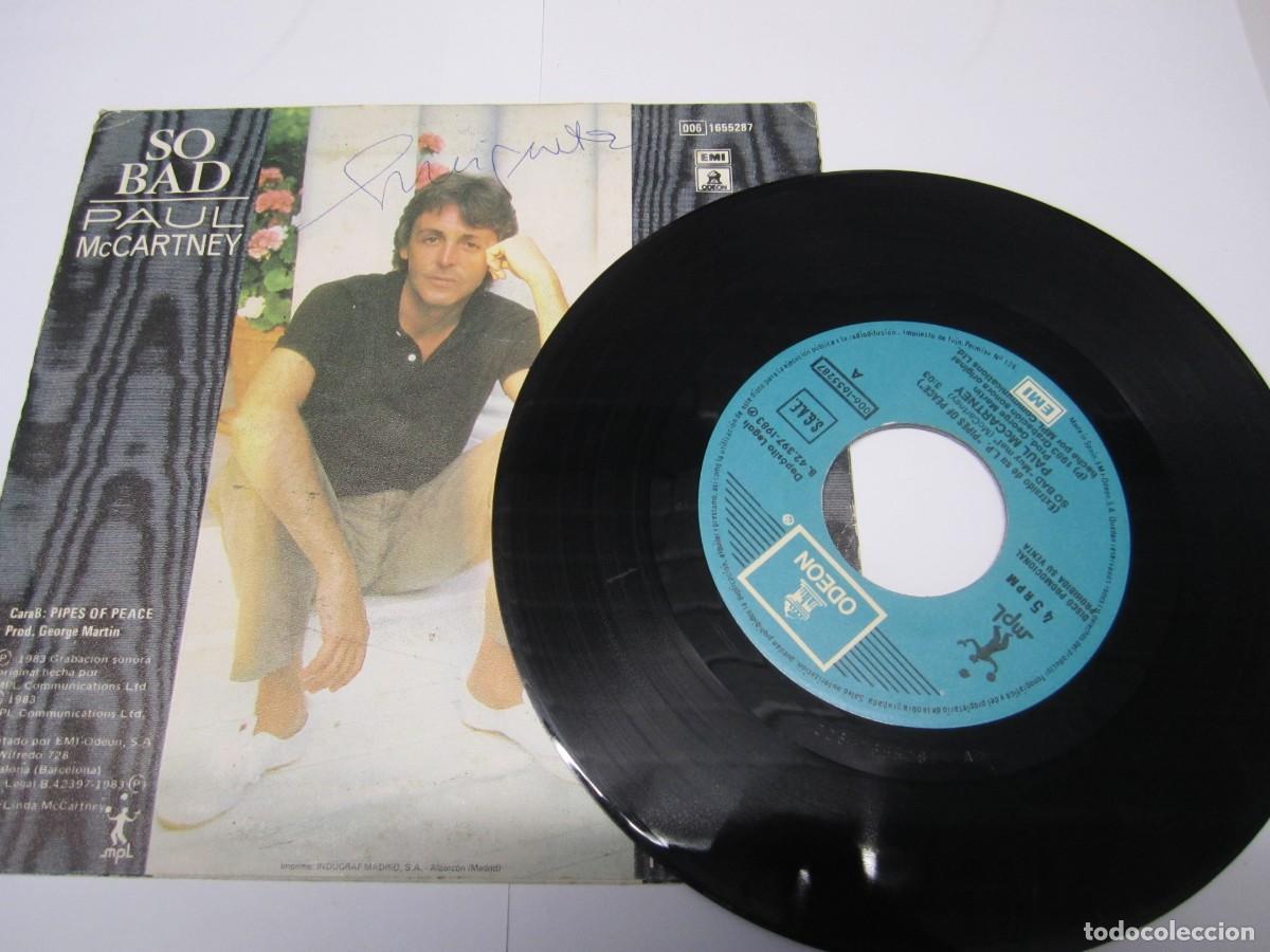 Discos de vinilo: disco vinilo single paul mc cartney so bad - Foto 2