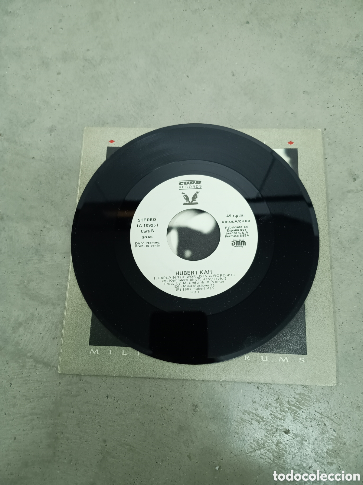 Discos de vinilo: SINGLE - HUBERT KAH - MILITARY DRUMS - 1987 - Foto 4