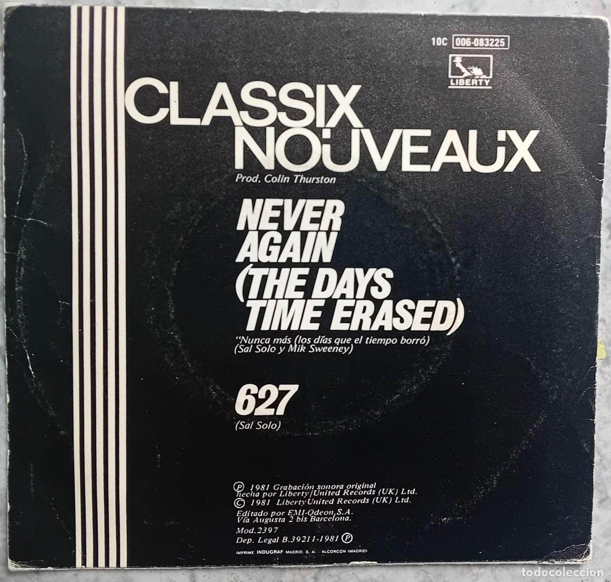 Discos de vinilo: SINGLE. CLASSIX NOUVEAUX. 1981. - Foto 2