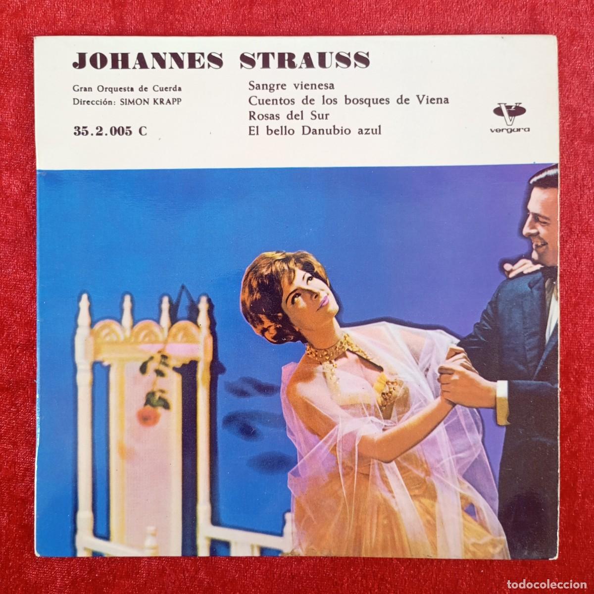 Discos de vinilo: JOHANNES STRAUSS - SANGRE VIENESA - 35.2.005 C - SINGLE - DISCO VINILO / 4180