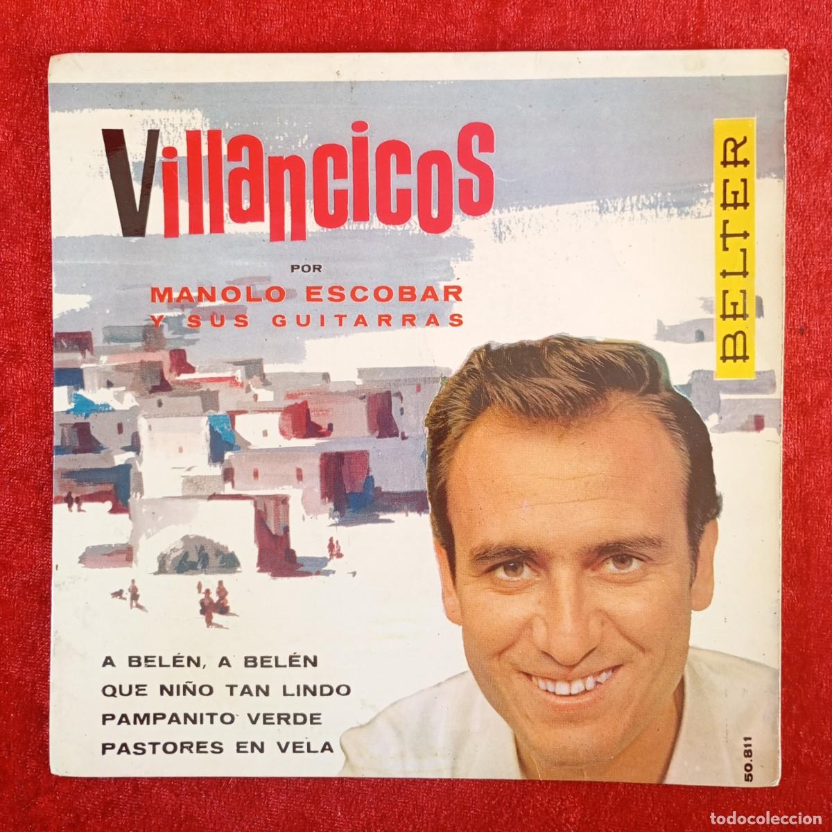 Discos de vinilo: VILLANCICOS POR MANOLO ESCOBAR Y SUS GUITARRAS - 50.811 - SINGLE - DISCO VINILO / 4187
