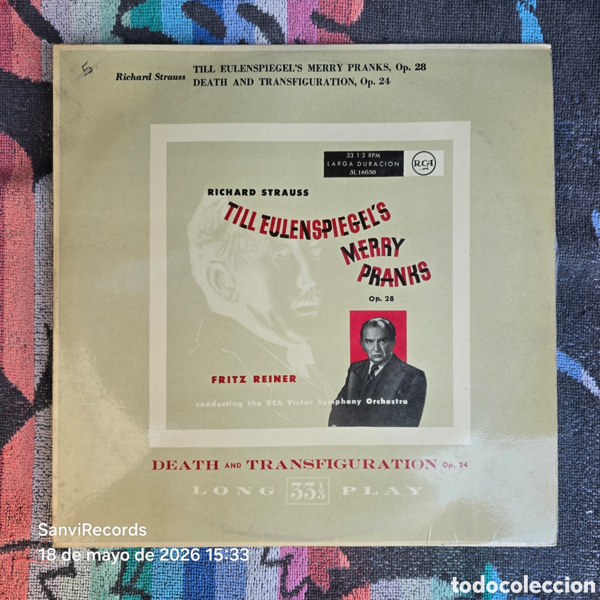 Discos de vinilo: [LP] RICHARD STRAUSS: TILL EULENSPIEGEL'S MERRY PRANKS OP 28 , DEATH AND TRANSFIGURATION OP 24 (RCA)