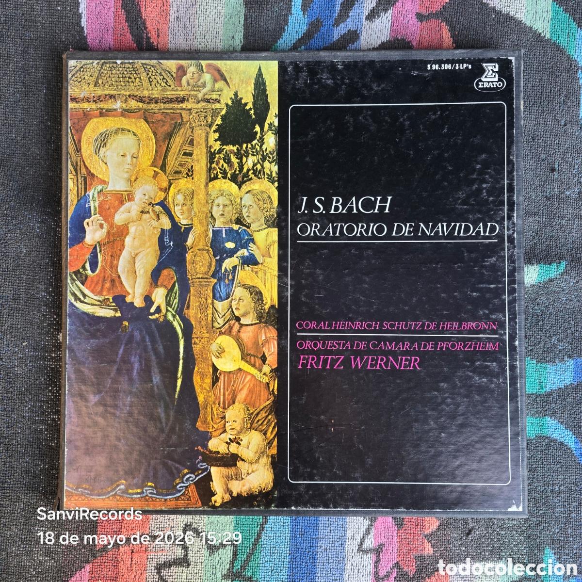 Discos de vinilo: [LP, BOX] CORAL HEINRICH SCHUTZ DE HEILBRONN, FRITZ WERNER J.S. BACH, ORATORIA DE NAVIDAD (ERATO)
