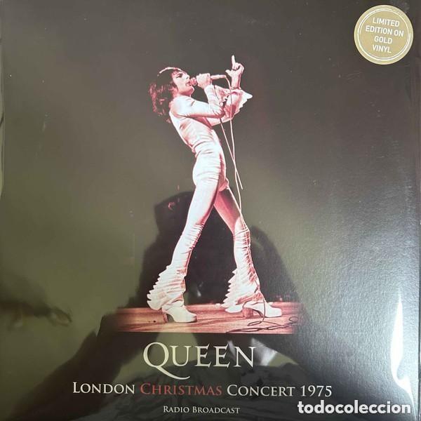 Discos de vinilo: QUEEN - LONDON CHRISTMAS - CONCERT DE 1975 - RADIO BROADCAST ..LP DE 2025 ED.LIMITADA COLOR ORO .