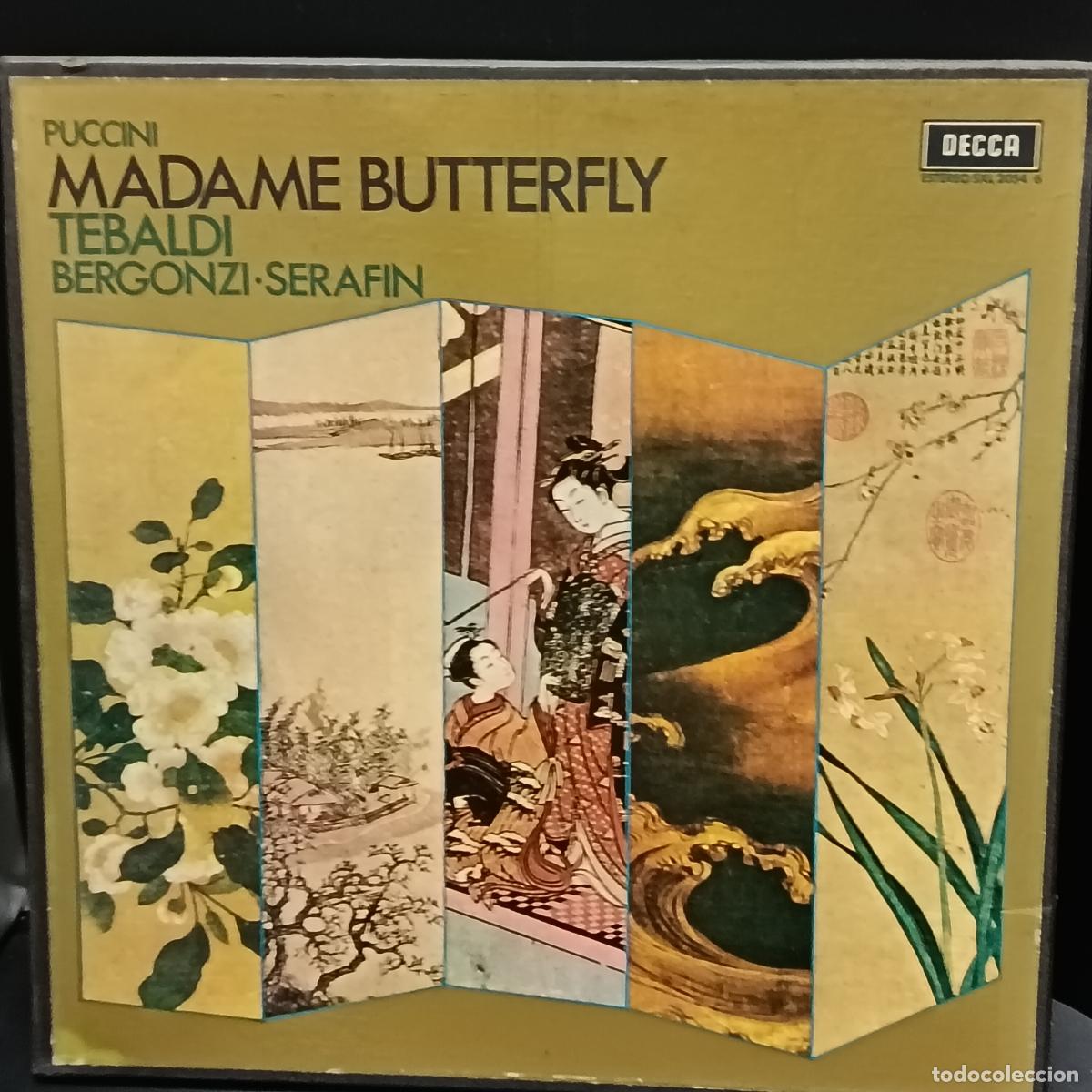 Discos de vinilo: MADAME BUTTERFLY ALBUM 3 LPs y LIBRETO. PUCCINI. Tebaldi. Bergonzi. Serafin