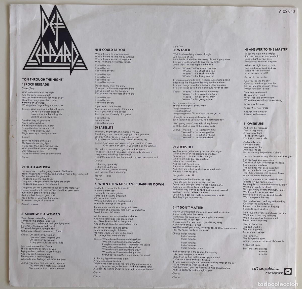 Discos de vinilo: Def Leppard &ndash; On Through The Night - Foto 3