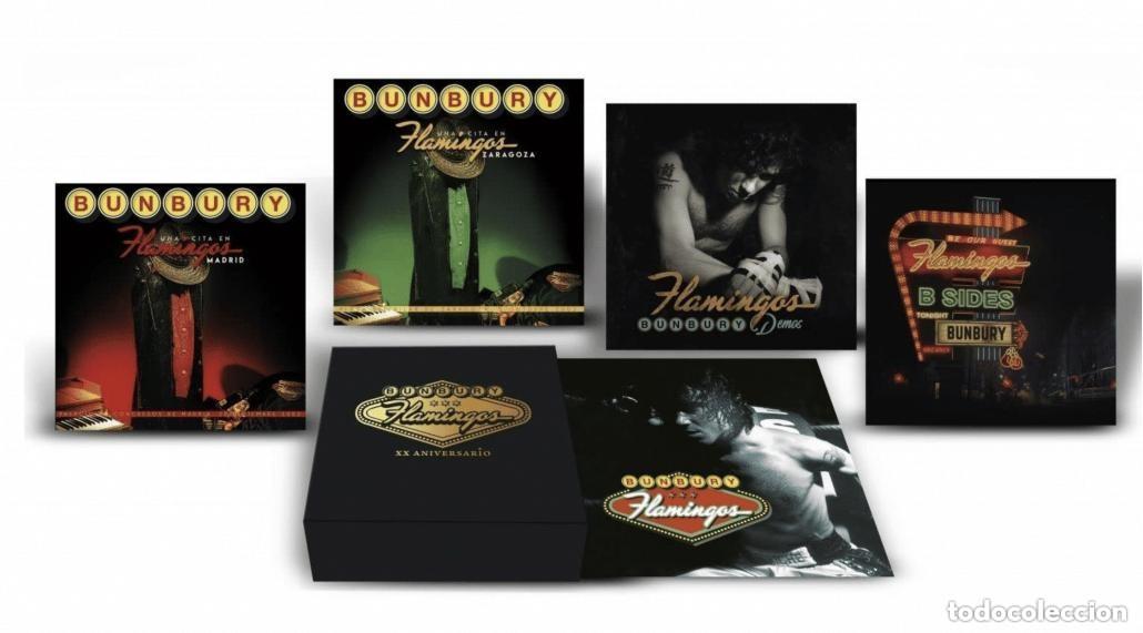 Discos de vinilo: BUNBURY - FLAMINGOS XX ANIVERSARIO ..BOX ..9 VINILOS EN 5 LP + LIBRO DE 2022 NUEVO PRECINTADO