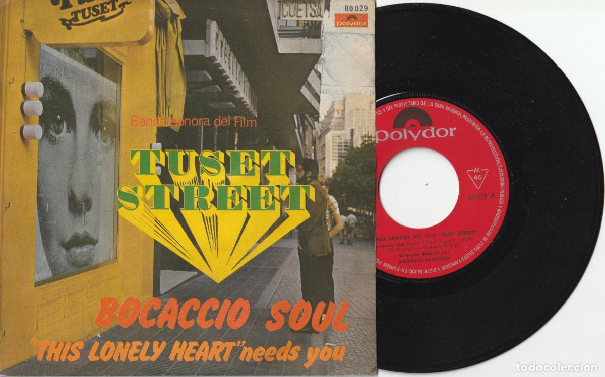 Discos de vinilo: B.S.O. TUSET STREET - AUGUSTO ALGUER&Oacute; (SINGLE POLYDOR 1968) BOCACCIO SOUL