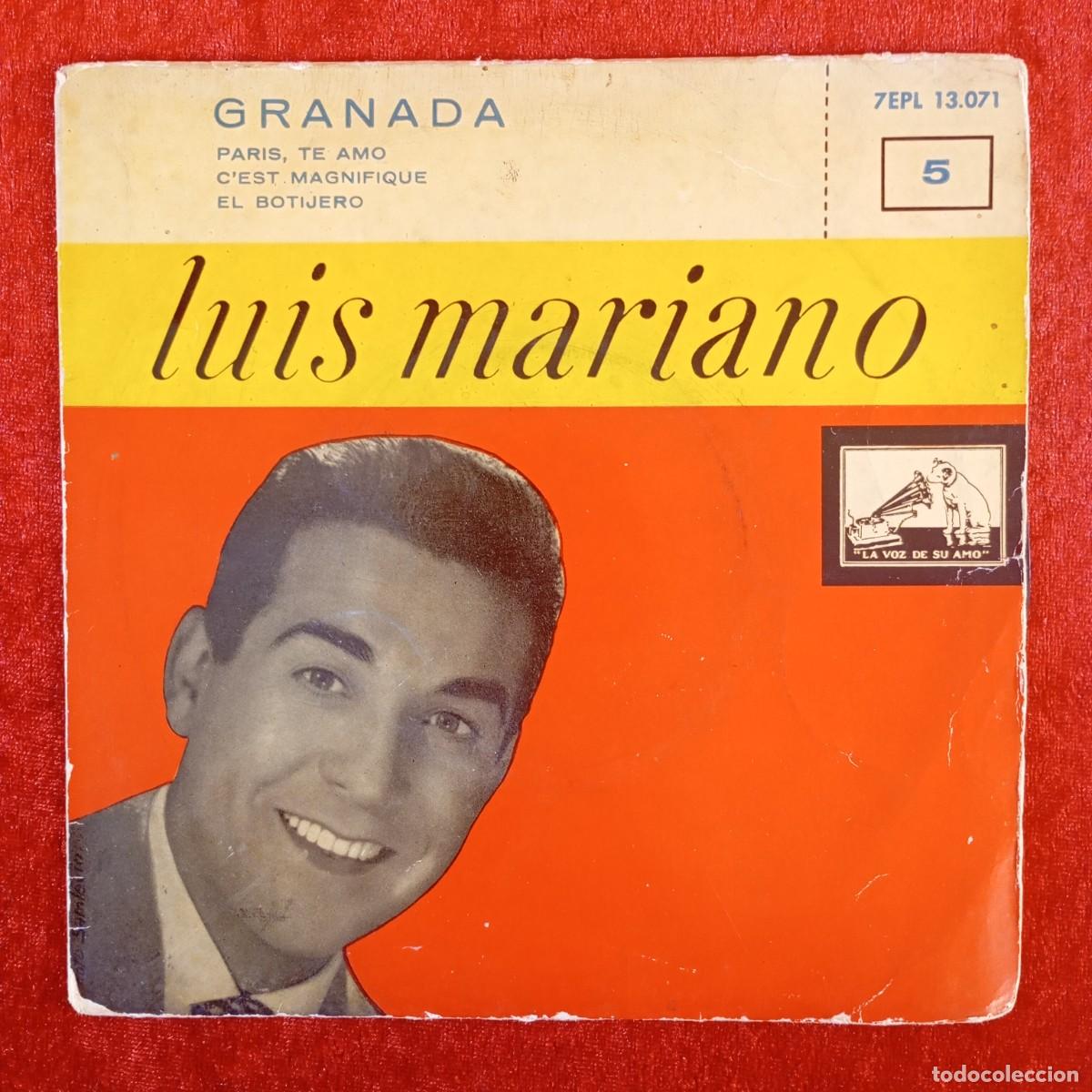 Discos de vinilo: LUIS MARIANO - GRANADA - 7EPL 13.071 PARIS, TE AMO - EL BOTIJERO - SINGLE - DISCO VINILO / 4233