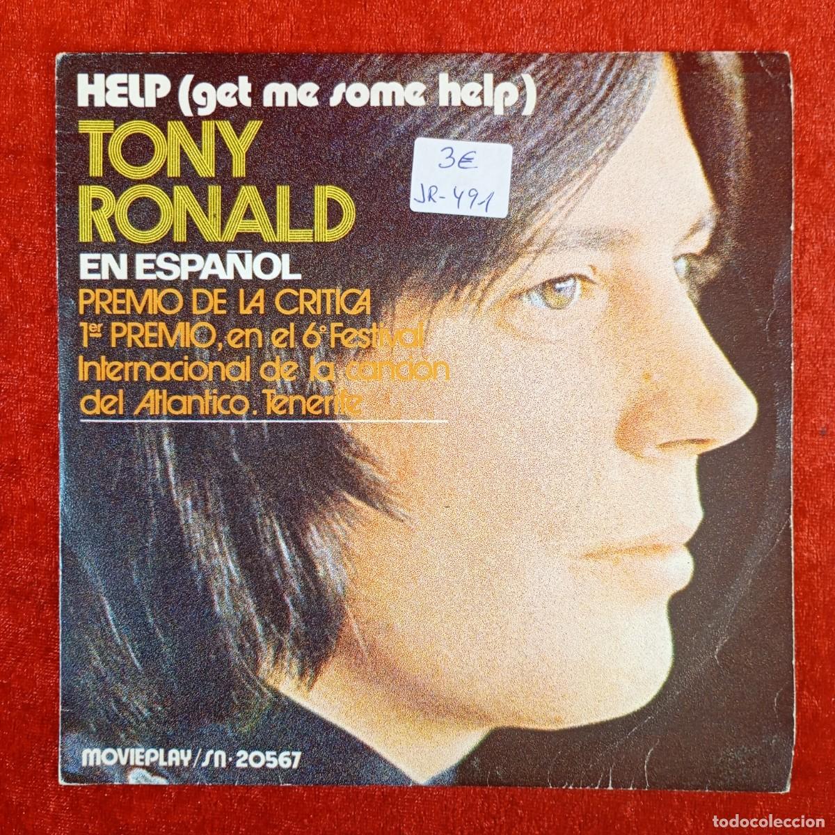 Discos de vinilo: TONY RONALD - HELP (GET ME SOME HELP) - SN-20567 - EN ESPA&Ntilde;OL - SINGLE - DISCO VINILO / 4238